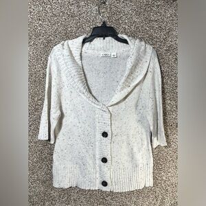 Cato Women's Speckled Cream Cardigan with Buttons